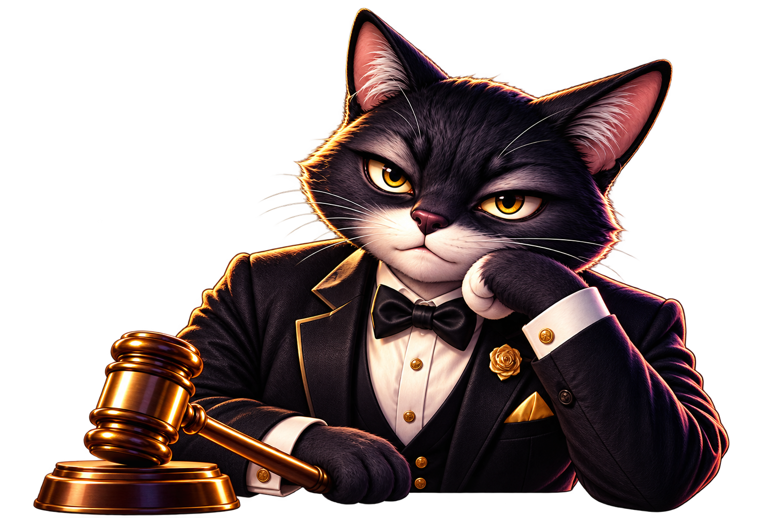 タキシード姿の黒猫裁判官